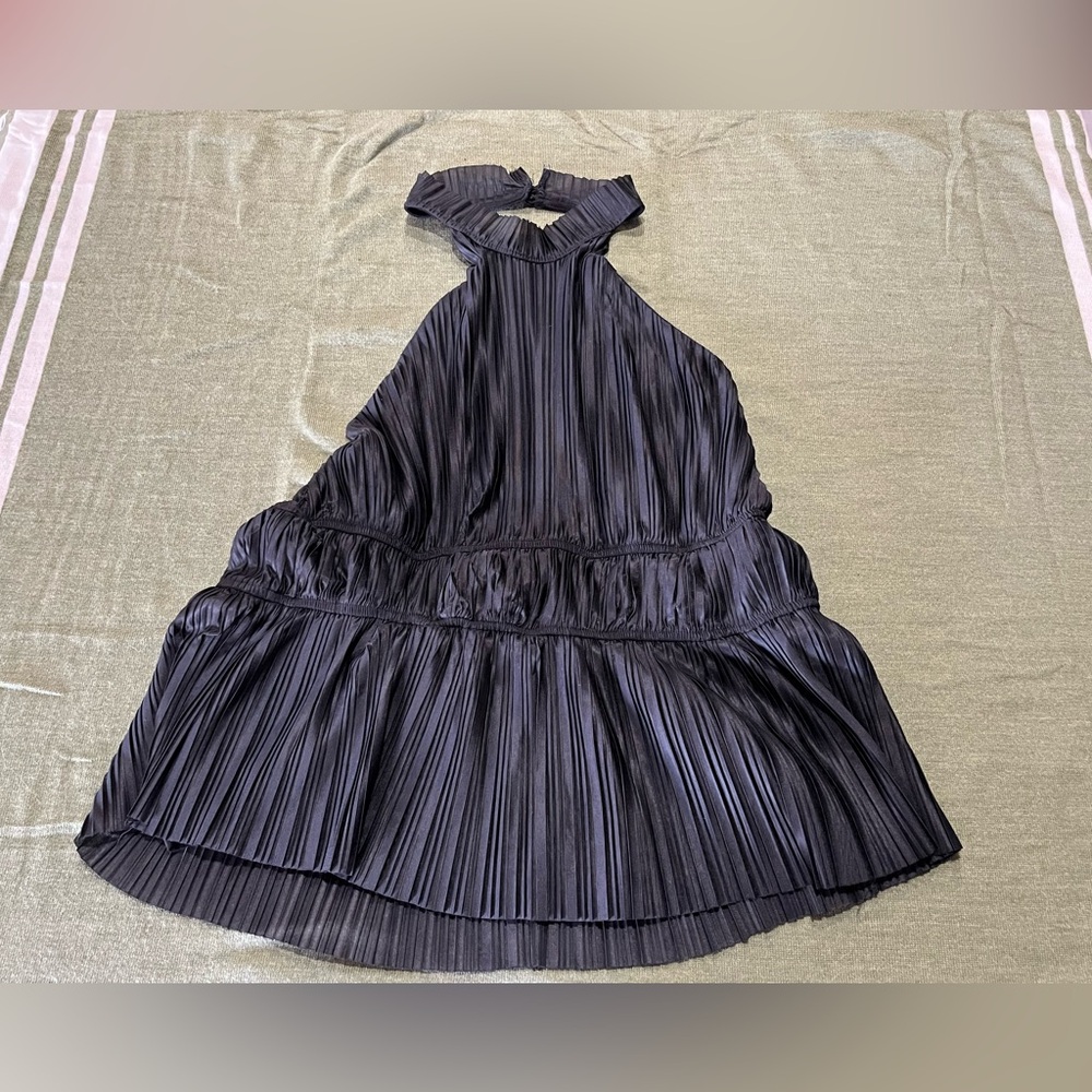Anthropologie Elegant Black gathered halter top